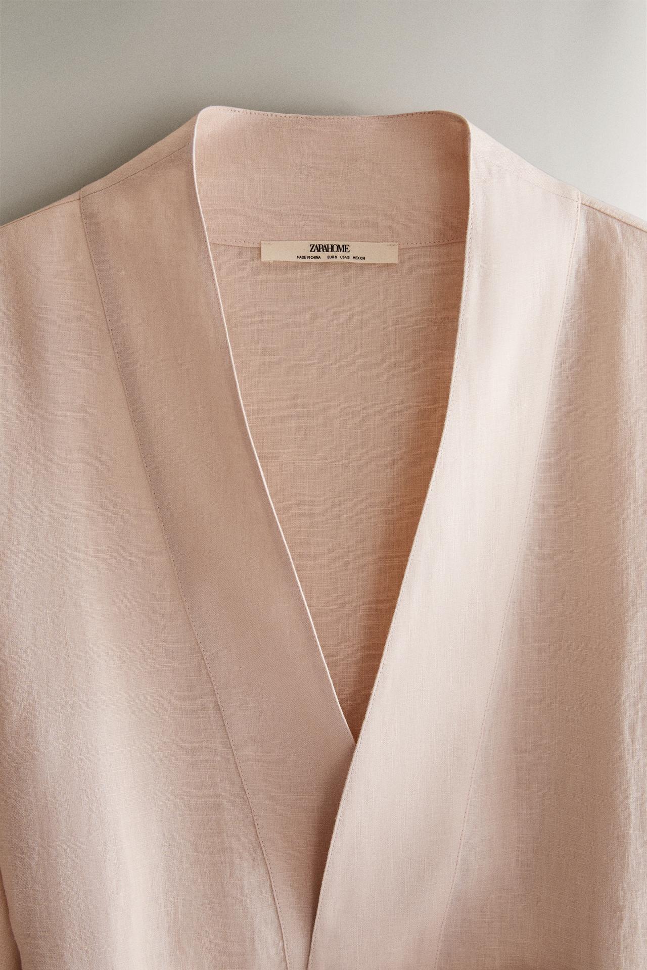 LINEN ROBE — Pink
