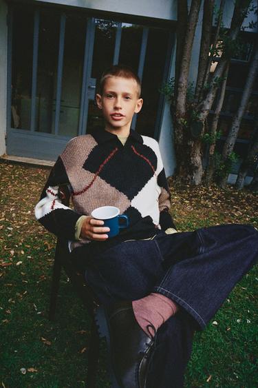 ARGYLE KNIT SWEATER — Multicolored 1