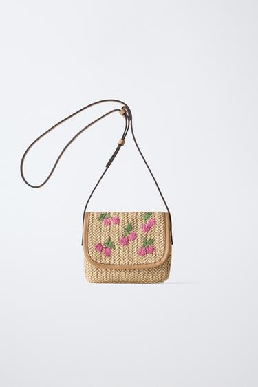 BANDOLERA RAFIA CEREZAS - Rosa de Zara - Imagen 0