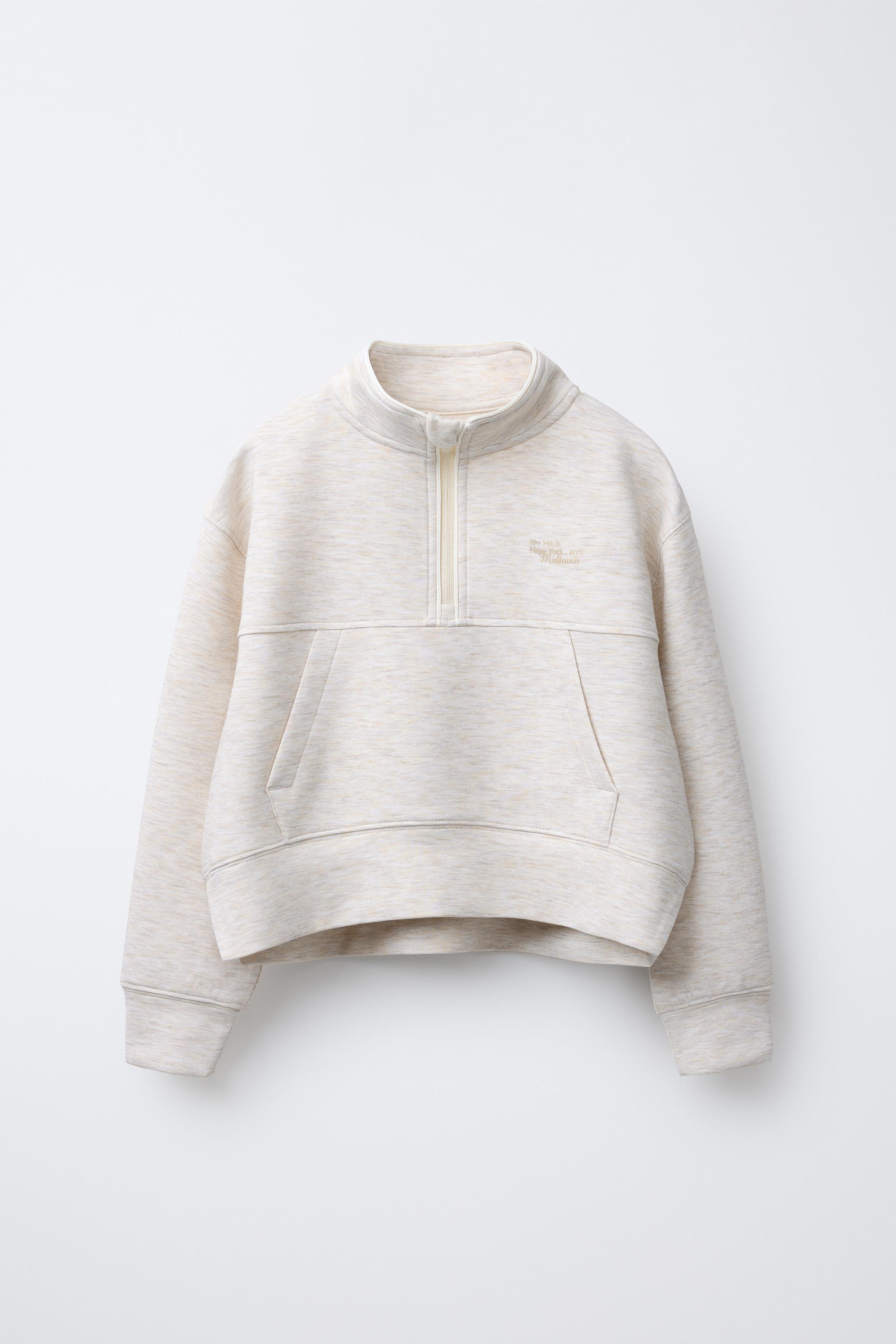 RAISED TEXT SWEATSHIRT - Sand / Marl | ZARA United States