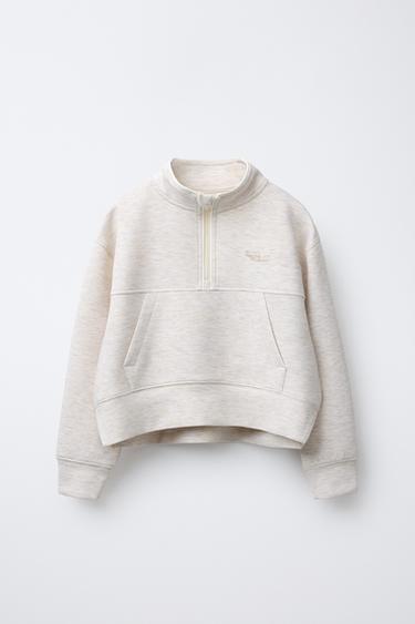 SWEATSHIRT MIT RELIEF-SCHRIFTZUG - Sandfarben / meliert von Zara - Bild 0