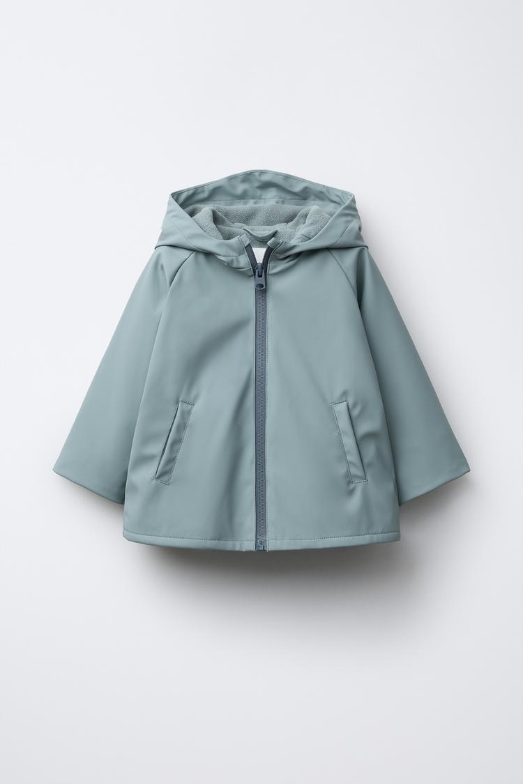 RUBBERIZED WATER REPELLENT JACKET Gray Blue ZARA United States