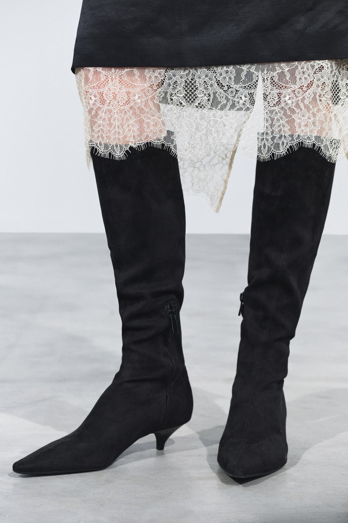 Женские ботинки Zara Stretch Kitten-Heel, цвет: Чёрный — фото 2