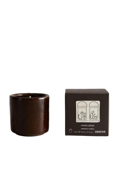 (125 G) COFFEE CREAM SCENTED CANDLE - Sand by Zara