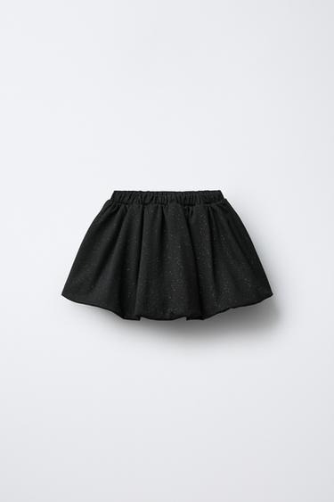 BALLONNEDERDEL I ROMASTRIK MED GLIMMER - Sort fra Zara - Billede 0