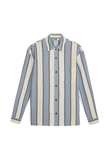 STRIPED TEXTURED OVERSHIRT