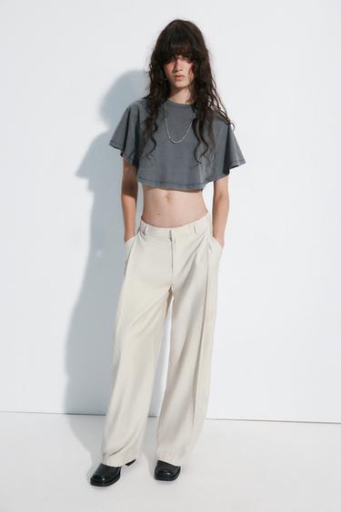 PLEATED TROUSERS - Light grey by Zara