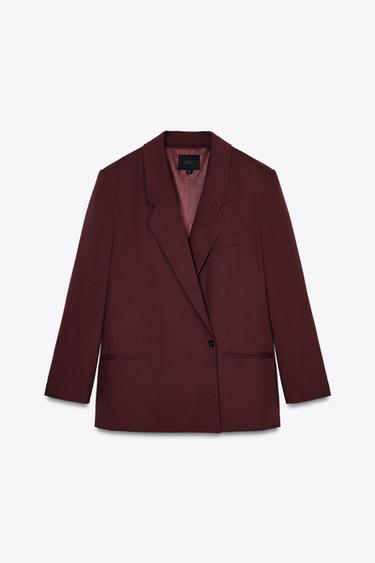 Zara OVERSIZED DOUBLE BREASTED BLAZER - Reddish - Image 0