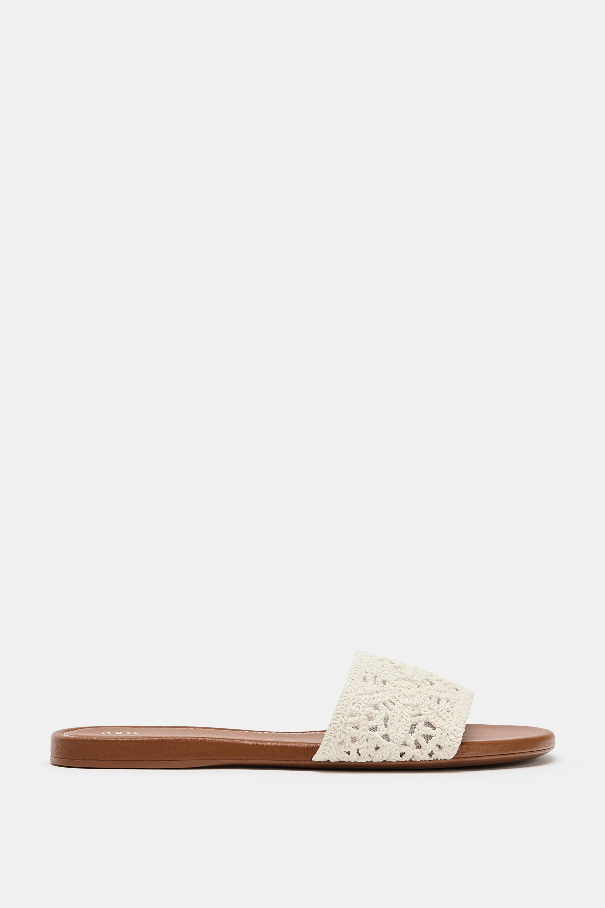 Женские сандалии Zara CROCHET FLAT SANDALS — фото 3