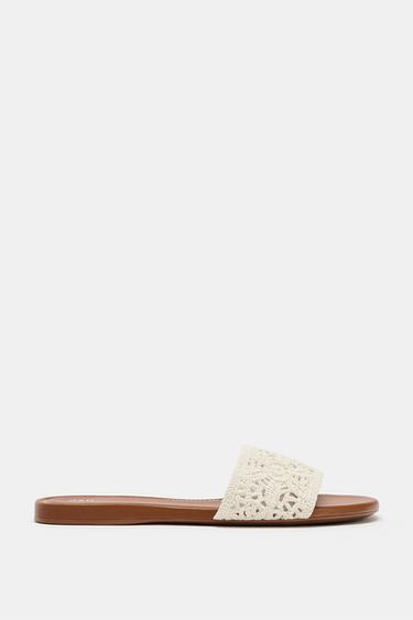 SANDALES PLATES EN CROCHET - Beige clair de Zara - Image 2