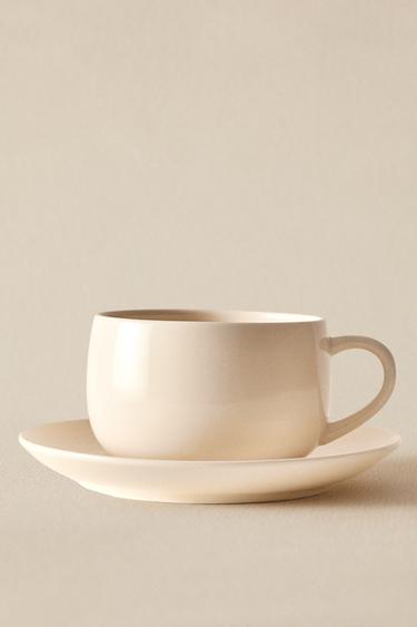 PLAIN STONEWARE TEACUP - Cream by Zara