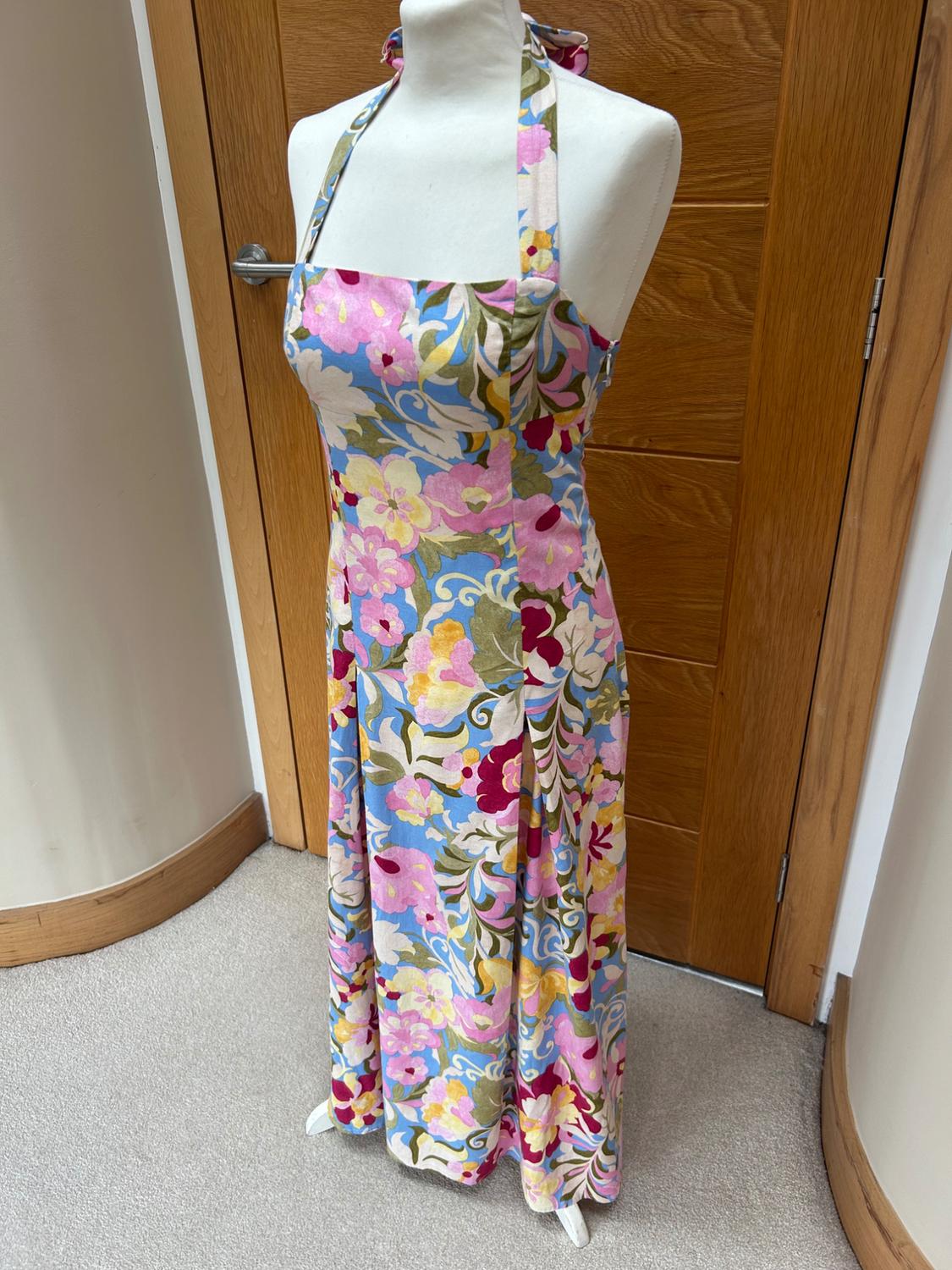 FLORAL HALTER NECK DRESS - Image 3