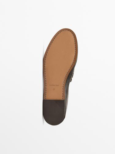 Mocasín destalonado piel cepillada - Marrón de Zara - Imagen 0