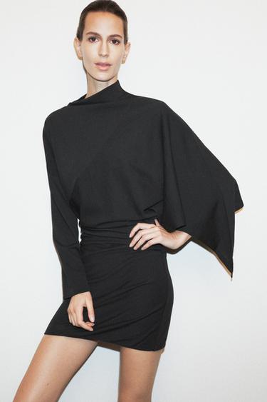 ROBE COURTE ASYMÉTRIQUE - Anthracite foncé de Zara - Image 1