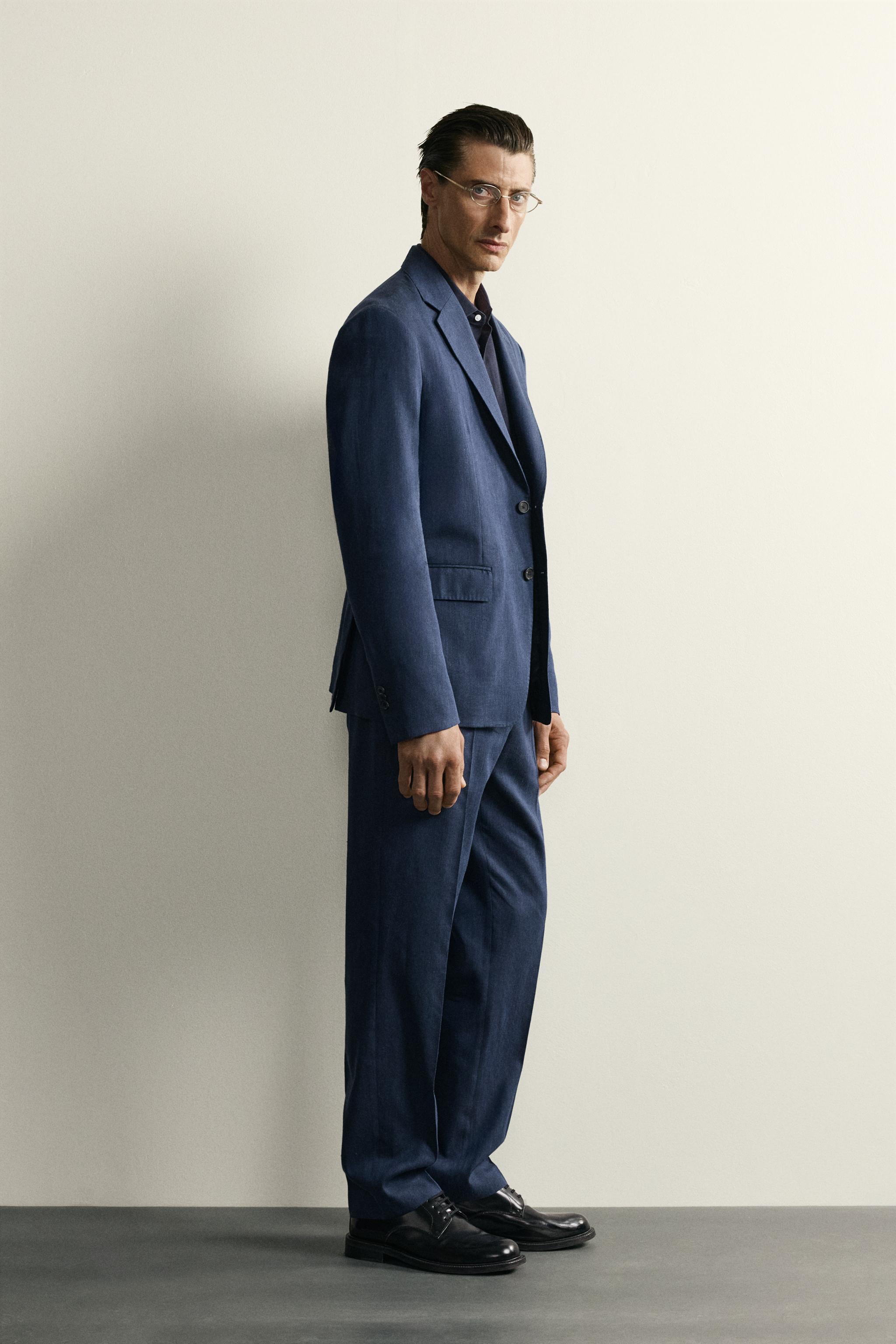 PANTALON DE COSTUME REGULAR FIT LIN - LAINE