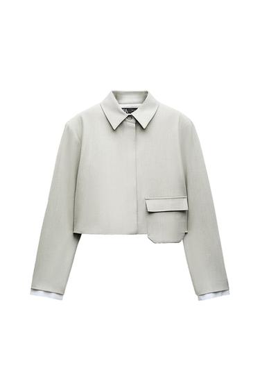 CROPPED BLAZER WITH PATCH POCKET