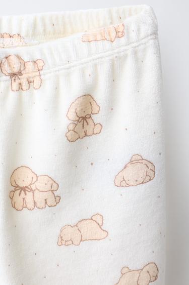 2-6 ANS/ PYJAMA EN VELOURS À CHIOTS - Marron clair de Zara - Image 6