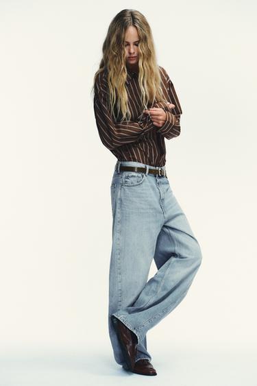 TRF BAGGY BALLOON MID-WAIST JEANS - Light blue by Zara - Image 2
