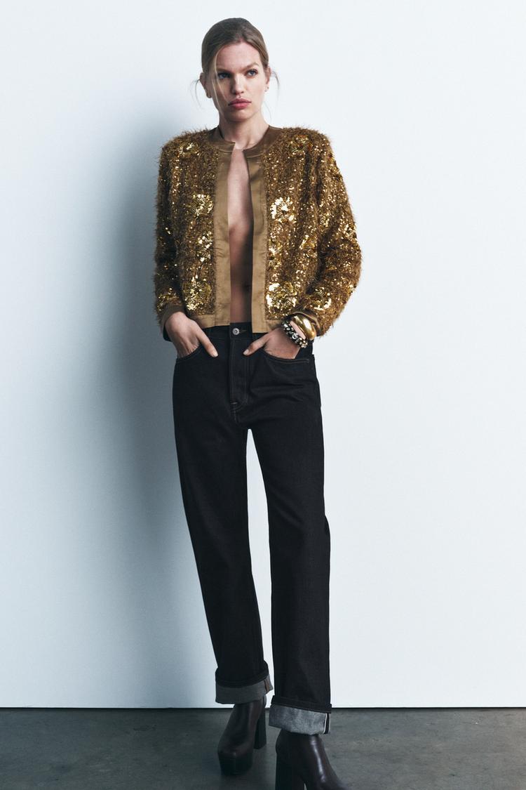 Chaqueta Bomber Lentejuelas Chaqueta De Lentejuelas Zara Chaquetas