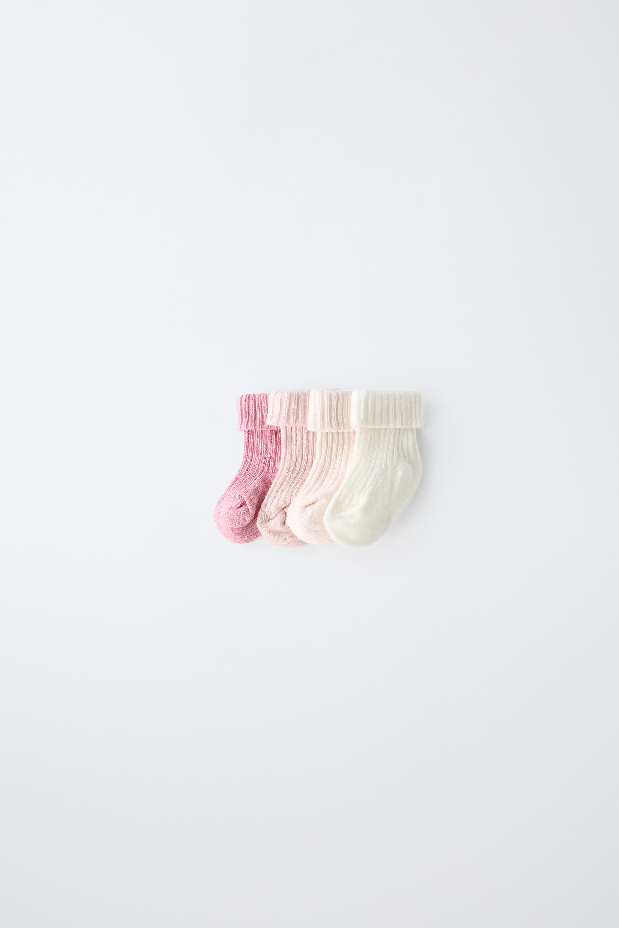 FOUR-PACK OF COLORED SOCKS IN A BOX — Pink