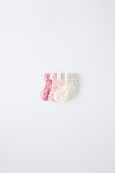 4-PACK OF COLOURED SOCKS IN A BOX - Pink by Zara