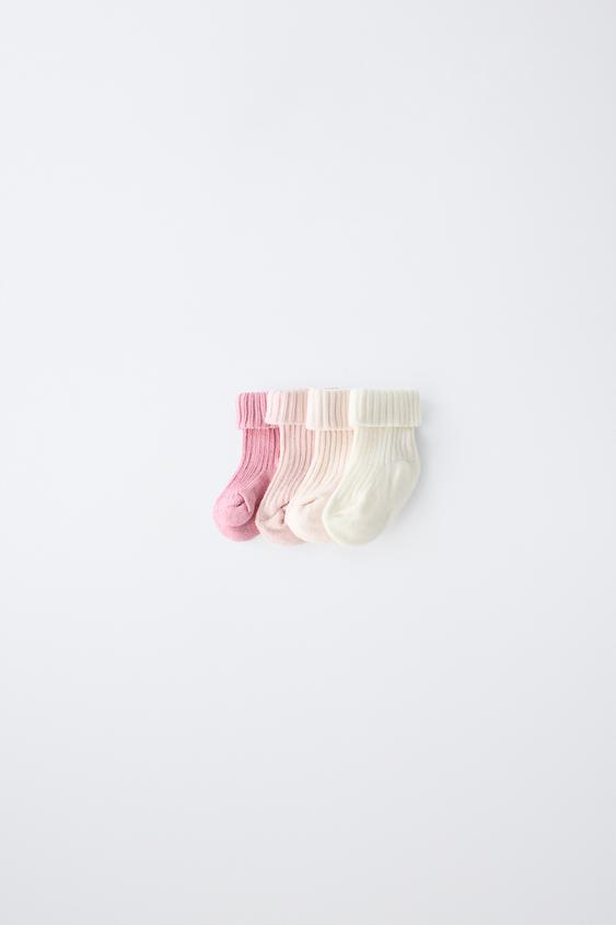 4-PACK OF COLOURED SOCKS IN A BOX - Pink by Zara - Image 0
