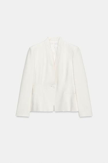 TAILORED BLAZER WITH SHOULDER PADS - Ecru by Zara