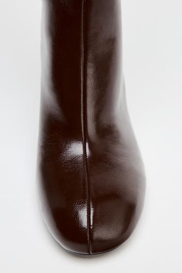 HIGH-LEG STILETTO HEEL BOOTS - Burgundy Red by Zara - Image 5