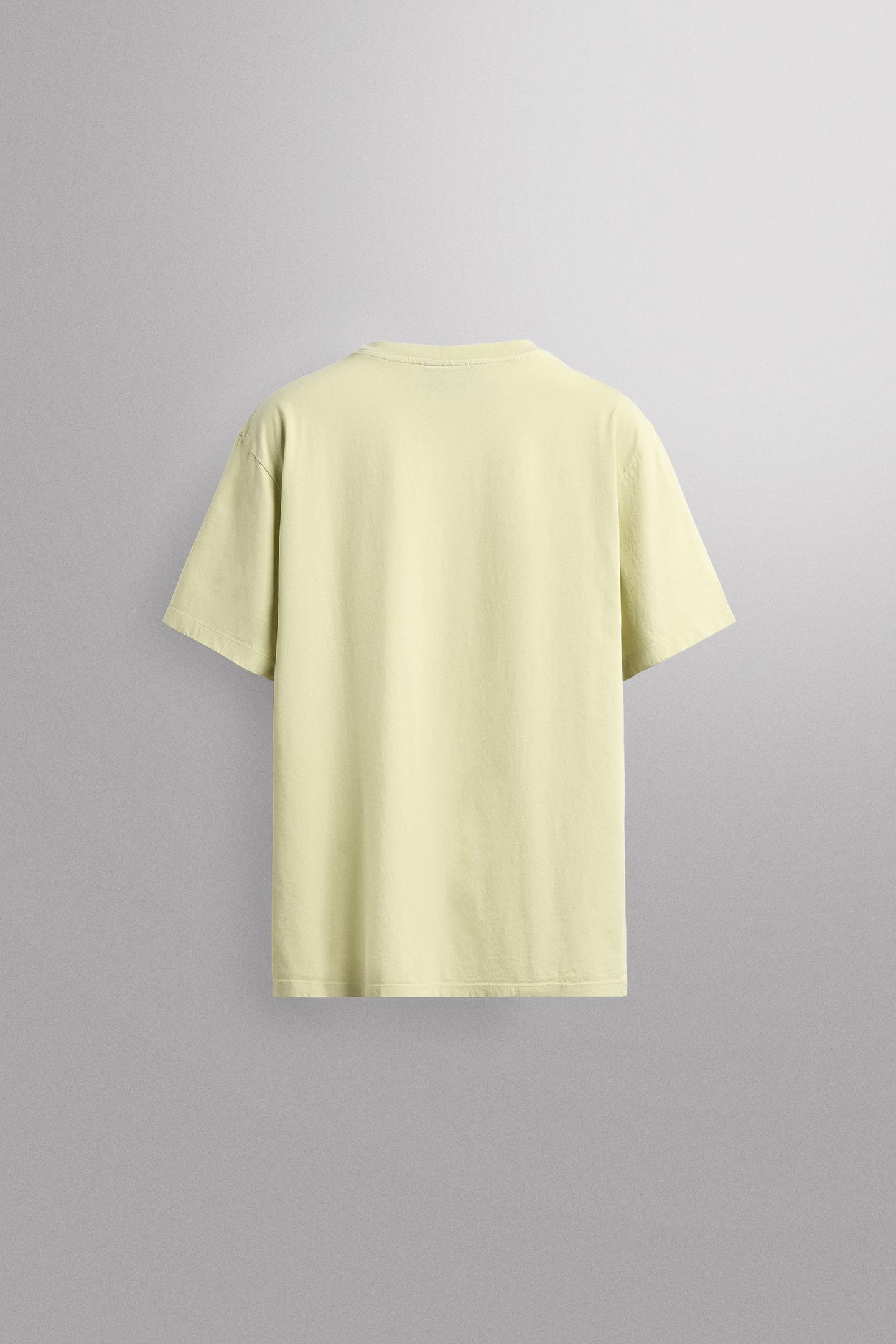 Мужская футболка Zara Cotton Running, цвет: Жёлтый — фото 7
