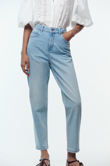 JEANS Z.01 MOM FIT CONFORTÁVEL CINTURA ALTA - Azul-claro da Zara