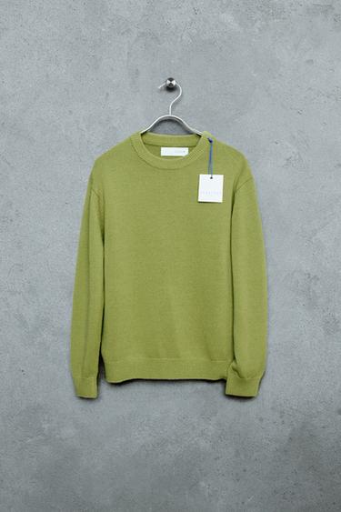 STORIESZ – СВИТЕР ИЗ СМЕСОВОГО ХЛОПКА И ЛЬНА — ЗЕЛЕНЫЙ от Zara