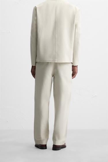 PANTALON DE COSTUME RELAXED FIT - Blanc cassé de Zara - Image 2