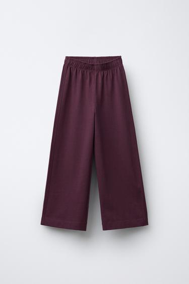 QUẦN WIDE LEG DÀY DẶN - Màu tím cà từ Zara