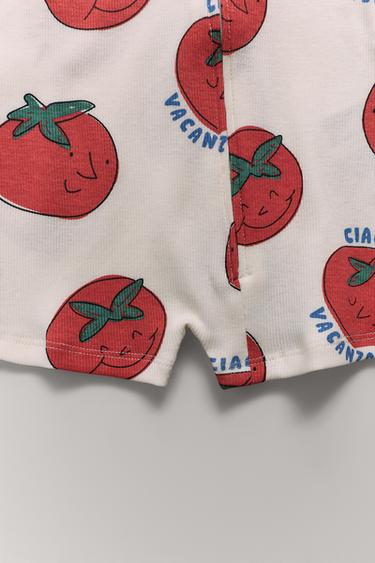 1-18 MAANDEN/ KORTE EENDELIGE PYJAMA TOMATEN - Ecru van Zara
