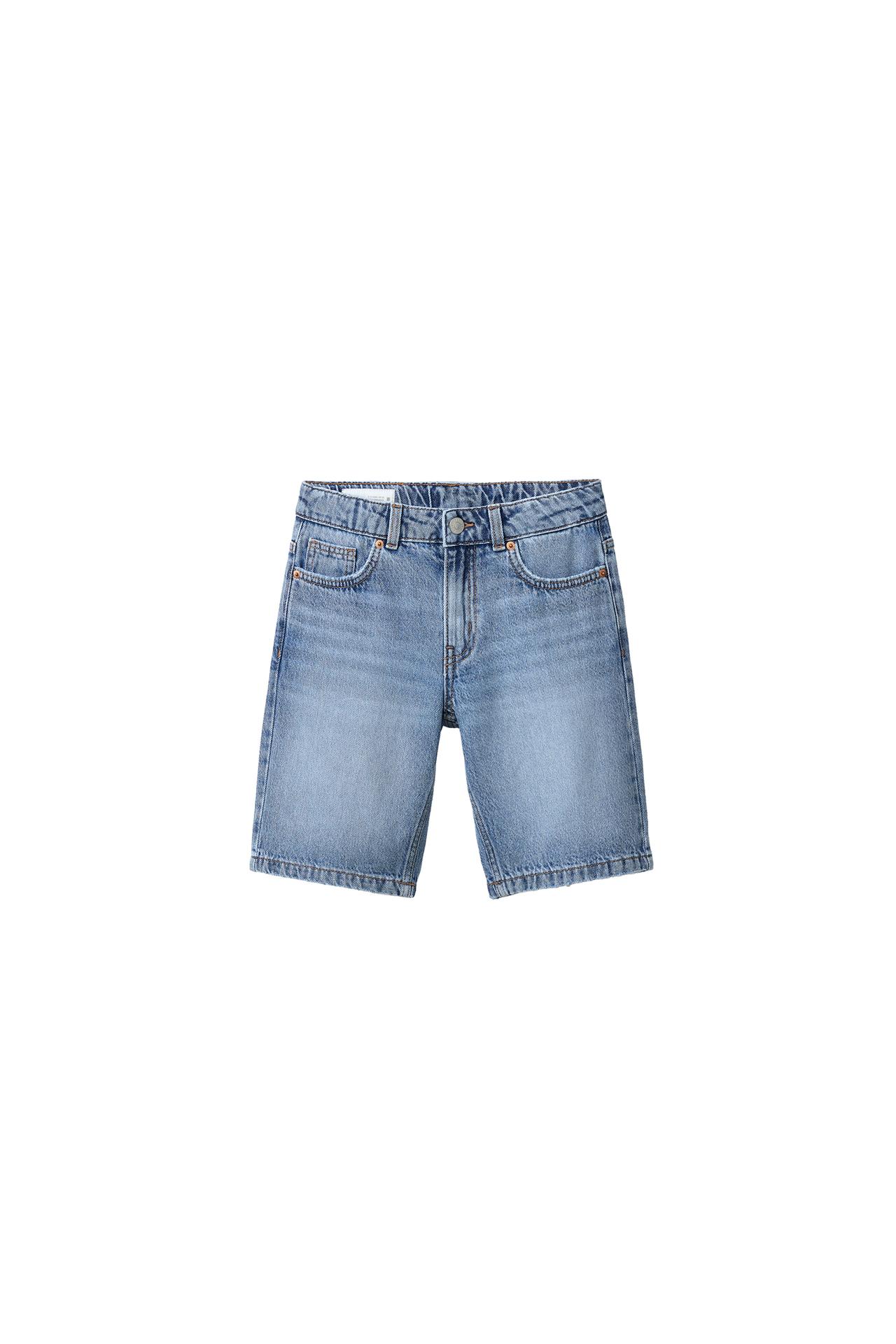 STRAIGHT DENIM SHORTS — Blue