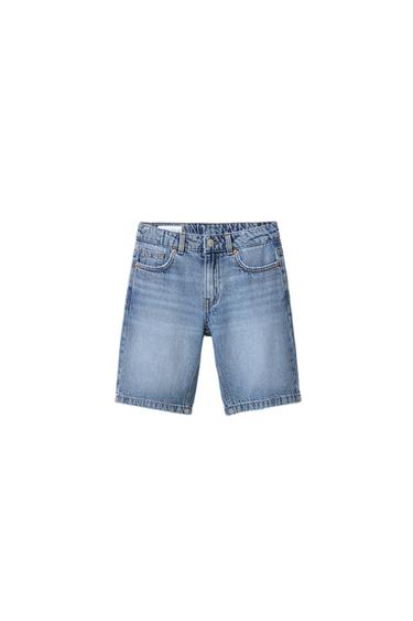 STRAIGHT DENIM SHORTS — Blue 3