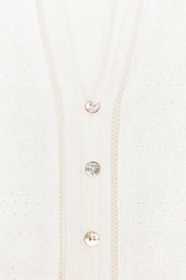 EMBROIDERED RUFFLE SHIRT - White by Zara - Image 6