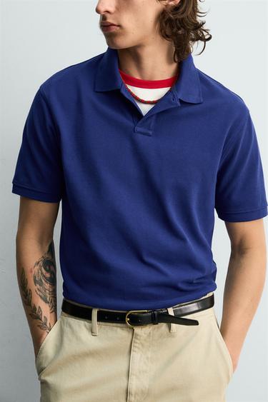 POLO PIQUÉ REGULAR FIT - Bleu roi de Zara - Image 5