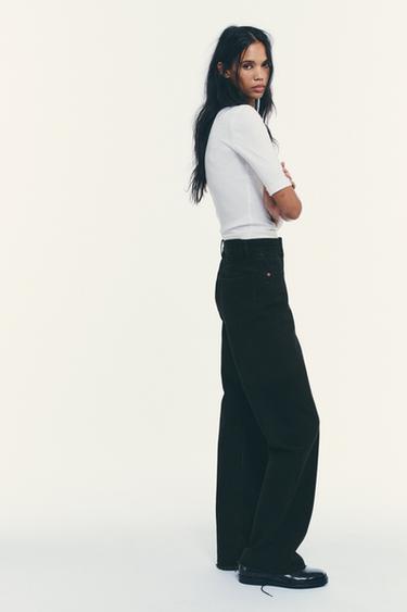 JEAN TRF COUPE LARGE TAILLE HAUTE - Noir de Zara - Image 3