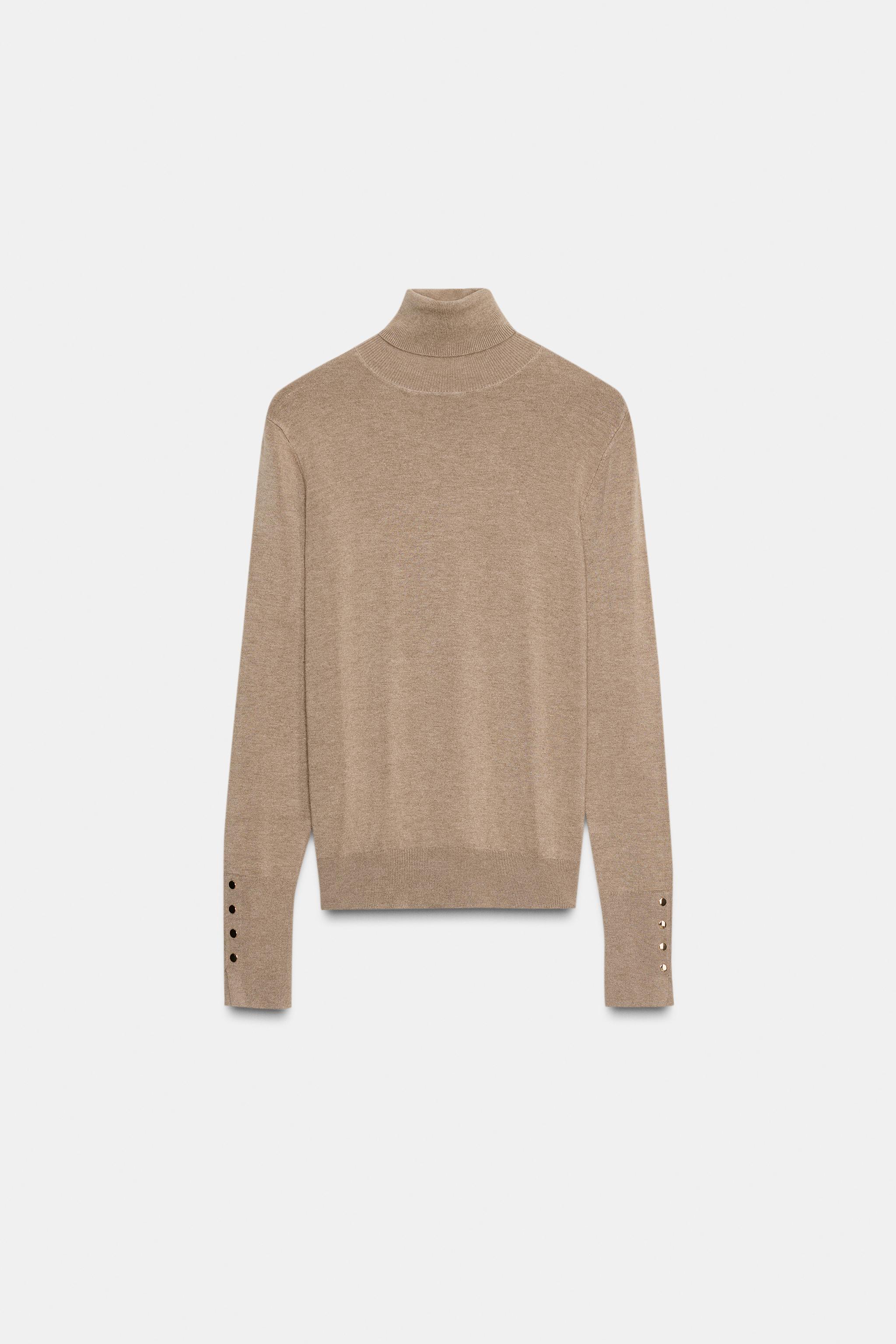 BASIC HIGH NECK KNIT SWEATER - Mid-blue | ZARA United States