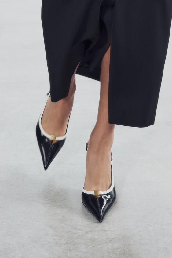 Zara PATENT EFFECT SLINGBACK SHOES - Multi-color - Image 0