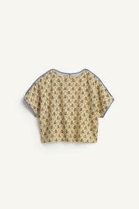 Débardeur Zara Fille Violet Vichy Coton 11-12 Ans - Brodé Col Carré