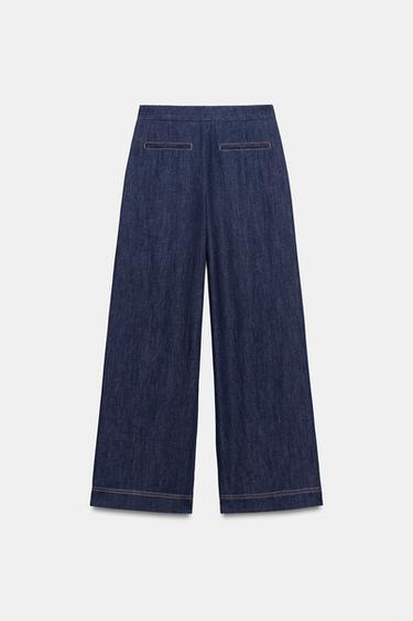 PANTALON Z1975 LARGE À PINCES - Bleu de Zara - Image 5