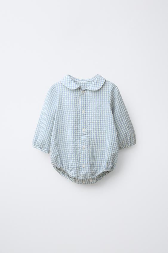 BODY CUADRO VICHY - Azul claro de Zara - Imagen 0