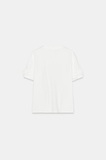 VOLUMINOUS FLORAL T-SHIRT - White by Zara - Image 5