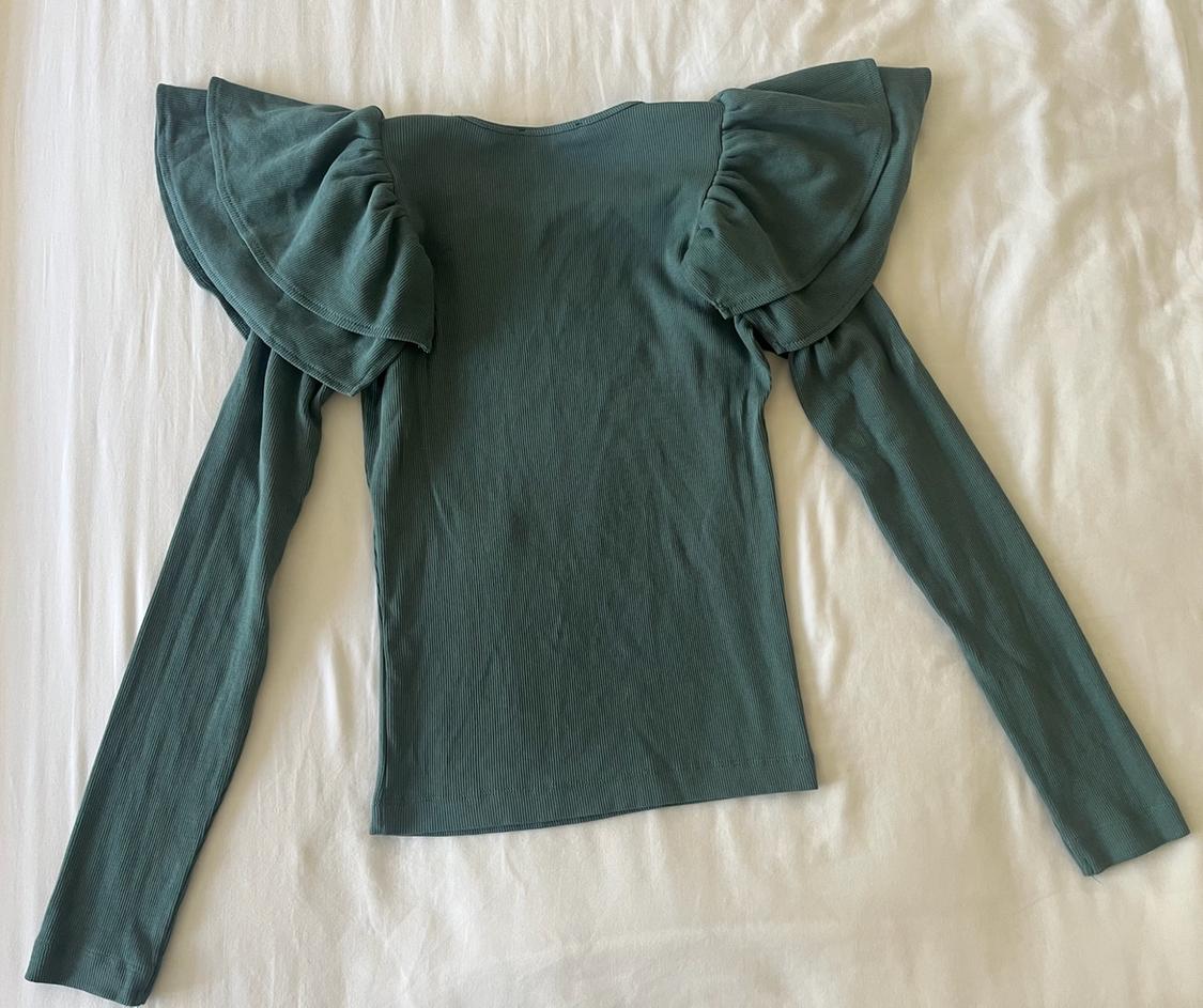 RIBBED T-SHIRT WITH RUFFLES - Image 2