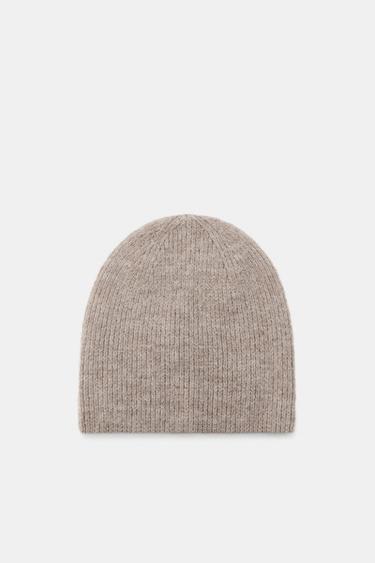 BERRETTO BEANIE IN MAGLIA A COSTINE - cammello di Zara