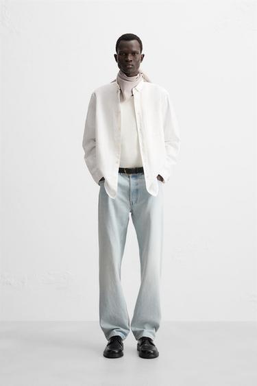 Zara LINEN - COTTON SHIRT - White - Image 0