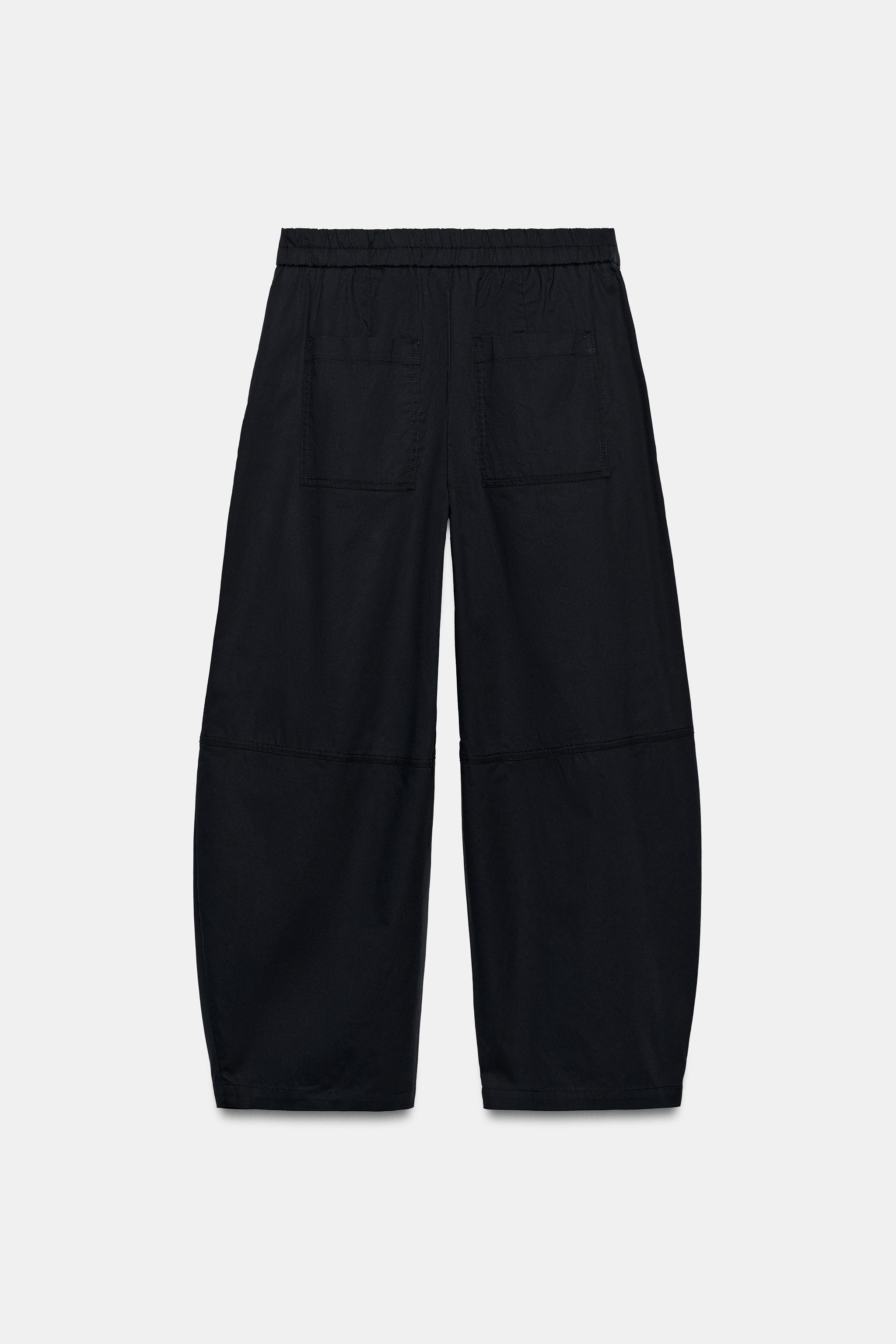 PANTALON BARREL EN POPELINE
