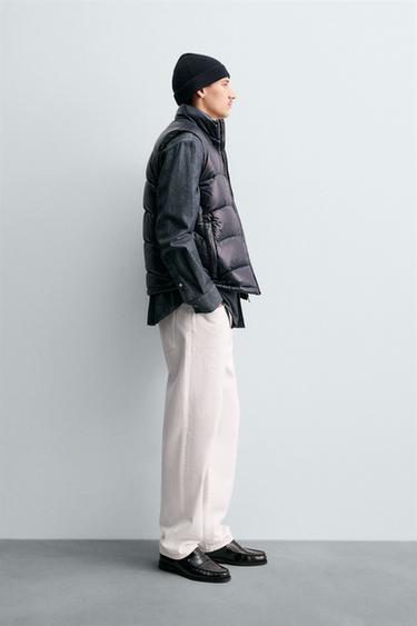 DOUDOUNE SANS MANCHES 100 % PLUMES DÉPERLANTE - Bleu marine foncé de Zara - Image 3